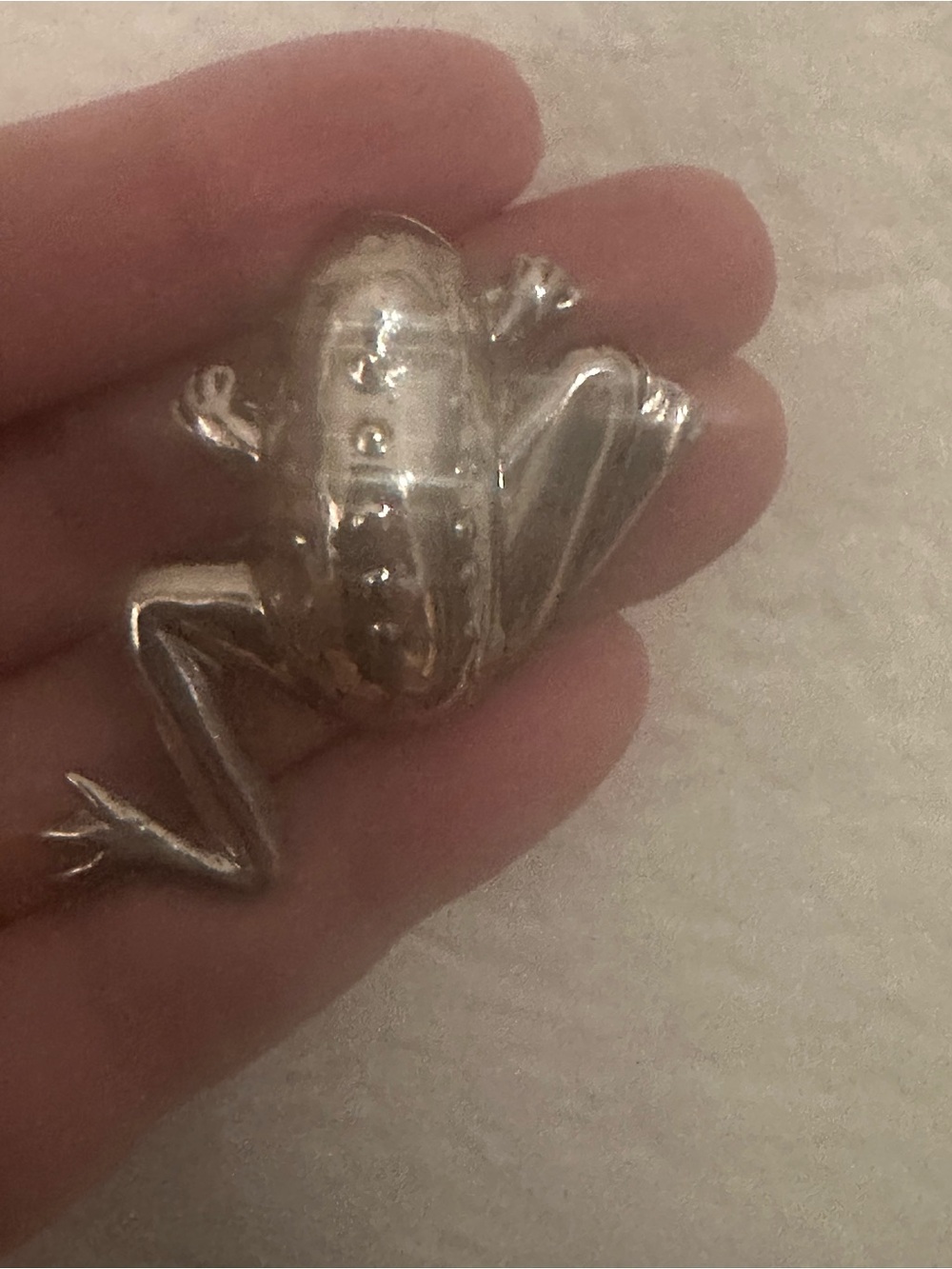 Frog Brooch Pin in Shiny Silver - Women's Jewelry